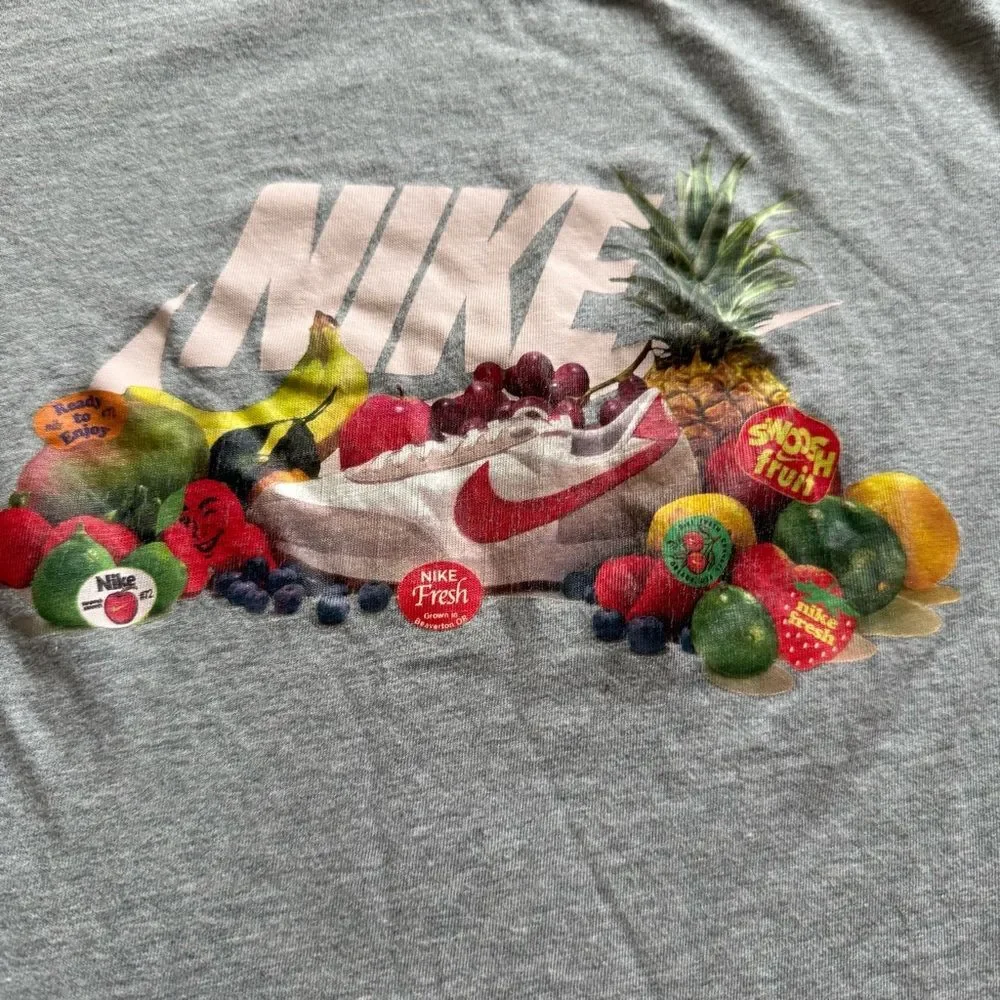 The Nike Tee with Fruit sneaker Tee Shirt size Medium - gray